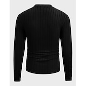 economico magliette di base-Per uomo Maglietta Camicia a Maniche Lunghe Manica Lunga Girocollo Primavera &amp; Autunno Semplice Striscia di Fossa Moda Designer Essenziale Lavoro a maglia Vacanza Streetwear Uscire Vinaccia Nero Blu