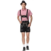  Μπύρα Oktoberfest Lederhosen Πουκάμισο βαυάρος βαυάρος Γερμανικά Λιβάδια Ανδρικά Πανί παραδοσιακού στυλ Μπλούζα Κοντά Παντελονάκια