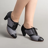 ieftine anii 1920-pantofi oxford vintage de damă în două tonuri - toc mic clasic cu șireturi pentru birou sau ținută casual
