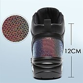 abordables Chaussures de jazz-Femme Chaussures de Jazz Baskets de Danse Danse en ligne Utilisation Entraînement Soirée Manteaux en similicuir Plus doux Professionnel Deli-pointes Talon épais Bout rond Lacet Adolescent Adulte Noir