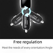 economico Caricabatterie per auto-spina di ricarica per auto rotazione di 90 gradi usb qc3.0pd adattatore di ricarica rapida a 2 porte con monitor della tensione della batteria per auto 12-24v