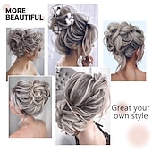 abordables Chignons-chignons Chignon Enrouler autour de la queue de cheval Cheveux Synthétiques Pièce de cheveux Extension des cheveux Bouclé Soirée Usage quotidien Soirée &amp; Evénement A1 A2 A3