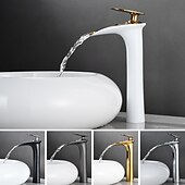 cheap Classical-Bathroom Sink Faucet - Waterfall Electroplated / Painted Finishes Centerset Single Handle One HoleBath Taps