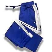 お買い得  スウェットパンツ-男性用 スウェットパンツ ワイドレッグスウェットパンツ ジョガー ズボン ストレートレッグスウェットパンツ ドローストリング 弾性ウエスト サイドボタン 平織り 履き心地よい 高通気性 アウトドア 日常 お出かけ ファッション カジュアル ブラック ホワイト