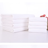 abordables Les serviettes-serviettes blanches d&#039;hôtel 70*140, serviettes de bain, salons de beauté, serviettes absorbantes, douces et faciles à sécher
