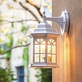 cheap Outdoor Wall Lights-LED Wall Sconce Lighting Fixture Antique Wall Sconce Lantern External Waterproof IP65 Rustproof Aluminum Glass Lantern Wall Lamp Lantern Courtyard Garden Balcony Villa Decorative Lights 110-240V