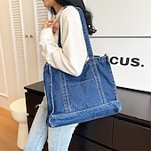 お買い得  ハンドバッグ＆トートバッグ-女性用デニムショルダーバッグ – 大容量、マルチキャリーデザイン、カジュアルな日常使いのトート