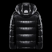billiga Herrdunjackor och -parkas-Herr Vinterjacka Dun Pufferjacka Hoodiejacka Huva Vitt anddun Utomhus Sport Helgen Normal Elegant och modernt Varm Fritid Vinter Slät Svart Rubinrött Pufferjacka