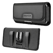 baratos saco de telefone universal-Bolsa de transporte horizontal com clipe para cinto de telefone de tecido de nylon de 4,7 a 6,8 polegadas com slot para cartão