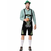 cheap Men-Oktoberfest Lederhosen Shirt Bavarian Bavarian German Wiesn Men's Traditional Style Cloth Blouse Shorts Hat