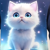 cheap Girl&#039;s 3D Animals-Girls&#039; 3D Galaxy Cat Set Sweatshirt &amp; Flare Pants Set Long Sleeve 3D Print Fall Winter Active Fashion Daily Kids 4 years+ Crew Neck Outdoor Vacation Date Regular Fit