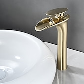 cheap Classical-Bathroom Sink Faucet - Waterfall Electroplated / Painted Finishes Centerset Single Handle One HoleBath Taps