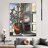preiswerte Abstrakte Gemälde-Handgemaltes Picasso-Ölgemälde, Picasso-Gemälde, abstraktes figuratives Wandkunstbild, handgefertigtes Gemälde, Kunstwerk für Heimdekoration, Wohnzimmer, Schlafzimmer, gerollte Leinwand, ohne Rahmen
