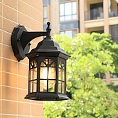 cheap Outdoor Wall Lights-LED Wall Sconce Lighting Fixture Antique Wall Sconce Lantern External Waterproof IP65 Rustproof Aluminum Glass Lantern Wall Lamp Lantern Courtyard Garden Balcony Villa Decorative Lights 110-240V