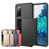 cheap Samsung Cases-Phone Case For Samsung Galaxy S24 S23 S21 S20 Plus Ultra Note 20 10 S25 Ultra Back Cover Bumper Frame Four Corners Drop Resistance With Card Holder Armor TPU