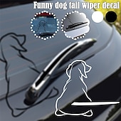 お買い得  車用ステッカー-漫画かわいい犬の後ろガラスステッカー車のステッカー