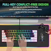 voordelige Toetsenborden-bedraad gamingtoetsenbord klein rgb-membraan-gamingtoetsenbord met achtergrondverlichting ultracompact mini waterdicht toetsenbord voor pc-computergamers