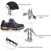 cheap Home Supplies-Crampons Ice Cleats For Boots Shoes, Anti Slip Stainless Steel Spikes For Outdoor Hiking Fishing Walking Climbing Mountaineering