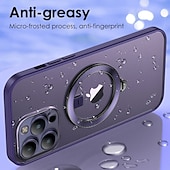 お買い得  iPhone用ケース-iPhone 15 Pro Max Plus、iPhone 14 Pro Max Plus、iPhone 13 Pro Max、iPhone 12 Pro Max、iPhone 11 Pro Max用のMagsafeキックスタンド付きマットフロスト衝撃吸収PCケース
