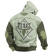 levne Vintage etnické mikiny-Pánské Grafika Barevné bloky Kapuce Kapucky Mikina Kapuce Dlouhý rukáv Mikina s kapucí Kapuce Módní 3D tisk Dovolená Outdoorové sporty Streetwear Vodní modrá Hnědá Tisk Přední kapsa Jaro &amp; podzim