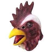 お買い得  ハロウィン 2024-動物緑の魚ヘッドカバーオランウータン馬頭象オンドリヘッドカバー豚頭ヒョウトラキツネマスクラテックスコスプレ用
