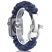 baratos Pulseiras de Apple Watch-1 pacote Corda trançada artesanal Compatível com Pulseira Apple Watch 38mm 40mm 41mm 42mm 44mm 45mm 49mm Entrançado Elástico Ajustável Tecido pulseira de substituição para iwatch Ultra 2 Series 9 8 7