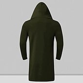 baratos Trench coat masculino-Homens Casaco impermeável Capa com Capuz Ao ar livre Roupa Diária Outono &amp; inverno Poliéster agasalhos Roupa Moda Roupa de rua Tecido Bolsos Com Capuz