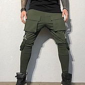 economico Pantaloni cargo-Per uomo Pantaloni cargo Abbigliamento tecnico Tasche Liscio Comfort Traspirante Esterno Giornaliero Per uscire Di tendenza Informale Nero Rosso