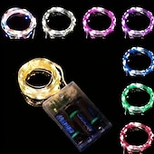 cheap Battery String Lights-1M-10Leds/2M-20Leds/3M-30Leds/5M-50Leds/10M-100Leds Copper Wire String Light with Battery Box Waterproof and Non-conductive Christmas Halloween Wedding Festival Indoor and Outdoor Decorative Light
