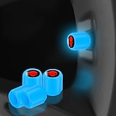 cheap Car Body Decoration &amp; Protection-50pcs Fluorescent Skull Car Tire Valve Valve Stem Cover, ABS Corrosion Resistant Wheel Valve Cover, Glow In The Dark, Car Decoration Accessories