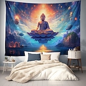 billige boho billedvev-universet buddha hengende billedvev boho veggkunst stor billedvev veggmaleri dekor fotografi bakteppe teppe gardin hjem soverom stue dekorasjon