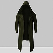 baratos Trench coat masculino-Homens Casaco impermeável Capa com Capuz Ao ar livre Roupa Diária Outono &amp; inverno Poliéster agasalhos Roupa Moda Roupa de rua Tecido Bolsos Com Capuz