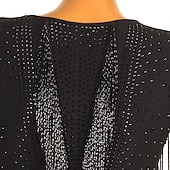 economico abito da competizione-Balli latino-americani Abito Perline Nappa A fantasia Per donna Prestazioni Addestramento Manica lunga Chinlon Retato Elastene