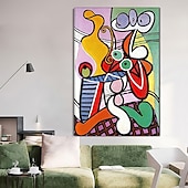 preiswerte Abstrakte Gemälde-Handgemaltes Picasso-Ölgemälde, Picasso-Gemälde, abstraktes figuratives Wandkunstbild, handgefertigtes Gemälde, Kunstwerk für Heimdekoration, Wohnzimmer, Schlafzimmer, gerollte Leinwand, ohne Rahmen