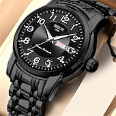 ieftine Ceasuri Quartz-Ceasuri de lux pentru bărbați cu lumină impermeabile din oțel inoxidabil ceas cu cuarț dată calendar ceas de afaceri Relogio Masculino