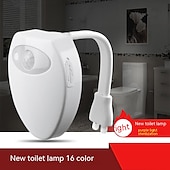 levne Domácí přístroje-16barevné podsvícení záchodové mísy wc světla záchodového sedátka s pohybovým senzorem chytré noční světlo do koupelny toaletní záchodové světlo