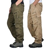 economico Pantaloni cargo-Per uomo Pantaloni cargo Pantaloni tattici Pantaloni Compatto Pantaloni da lavoro Multi tasca Gamba dritta Liscio All&#039;aperto Sport Lunghezza intera Ufficio Sport Sportivo Sport Nero Giallo