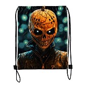 cheap Graphic Print Bags-Men&#039;s Boys Backpack 3D Print Mini Backpack Drawstring Bag Outdoor Halloween Character Polyester Large Capacity Lightweight Durable Print Red