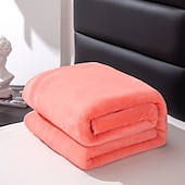 cheap Bed Blankets-Super Soft Coral Fleece Blanket Light Weight Solid Pink Blue Faux Fur Mink Throw Sofa Cover Bedspread Flannel Blankets Fleece Blanket Sherpa Blanket