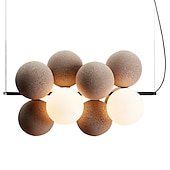 abordables Éclairages grappe-LED suspension 10 lumières verre globe lustre lumière moderne noir rose lustres pendentif luminaire vintage globe boule plafond encastré luminaire 110-240v
