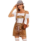 voordelige Lederhosen-Oktoberfest Blouse / overhemd Lederhosen Alpine Hoed Beiers Bavarian Duits Weiden Dames Doek in traditionele stijl