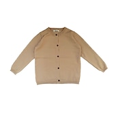 cheap Sweaters &amp; Cardigans-Kids Girls&#039; Cardigan Solid Color School Long Sleeve Active Cotton 7-13 Years Spring Water Blue turmeric Dark powder