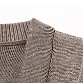 preiswerte Herren Strickjacke-Herren Pullover Pullunder Wollpullover Kaschmir Strickjacke Gerippt Stricken Standard Tasche Strick Raute V Ausschnitt Warm-Ups Moderne zeitgenössische Freizeitskleidung Ausgehen Bekleidung Winter