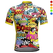 billiga Tröjor för män-Herr Cykeltröja Kortärmad Cykel Överdelar med 3 bakfickor Bergscykling Vägcykling Andningsfunktion Snabb tork Fuktabsorberande Reflexremsa Gul Röd Blå Grafisk Polyester sporter Kläder