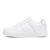 billiga Herrsneakers-Herr Sneakers Kontor / Business Vita skor Promenad Ledigt Dagligen Läder Bekväm Korta stövlar / ankelstövlar Loafers Svart Vit Vår Höst