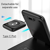 voordelige Draadloze opladers-3 in 1 opvouwbare 15w snelle draadloze oplader stand voor iphone 14 13 12 pro max apple watch airpods pro draadloos laadstation