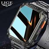 お買い得  スマートウォッチ-LIGE BW0619 スマートウォッチ 2.01 インチ スマート·ウォッチ ブルートゥース 着信通知 アクティビティトラッカー 睡眠サイクル計測器 と互換性があります Android iOS 女性 男性 コンパス メッセージ受信通知 ステップトラッカー IP 67 44mmの時計ケース