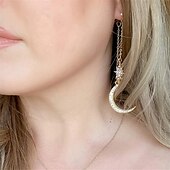 halpa Korvakorut-1pari liioiteltua luksusta aurinko kuu drop korvakorut strassikivi punk korvakorut naisille korut kultaiset boho vintage korvakorut