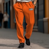 baratos Perna Reta-Homens Calças Esportivas Corredor Calças Calça de moletom de perna reta Calças Plissadas Com Cordão Cintura elástica Perna reta Bandeiras Conforto Respirável Casual Diário Feriado Esportes Moda