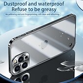 お買い得  iPhone用ケース-iPhone 16、iPhone 15、14 Pro Max Plus バックカバー バンパーフレーム スリムケース 着脱式ミラー 透明レトロアクリル金属